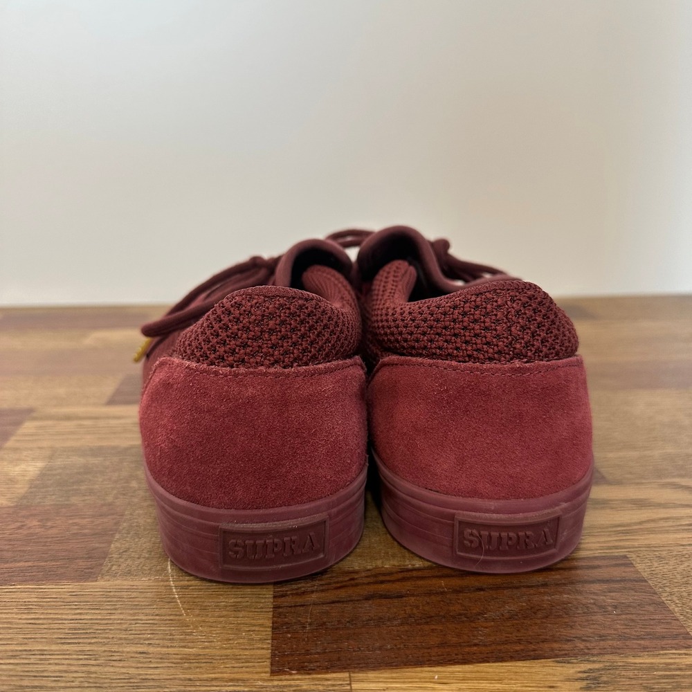 Supra Mens Sneakers 11 Burgundy Low Top Lace Slip On Streetwear Mesh - Picture 5 of 8